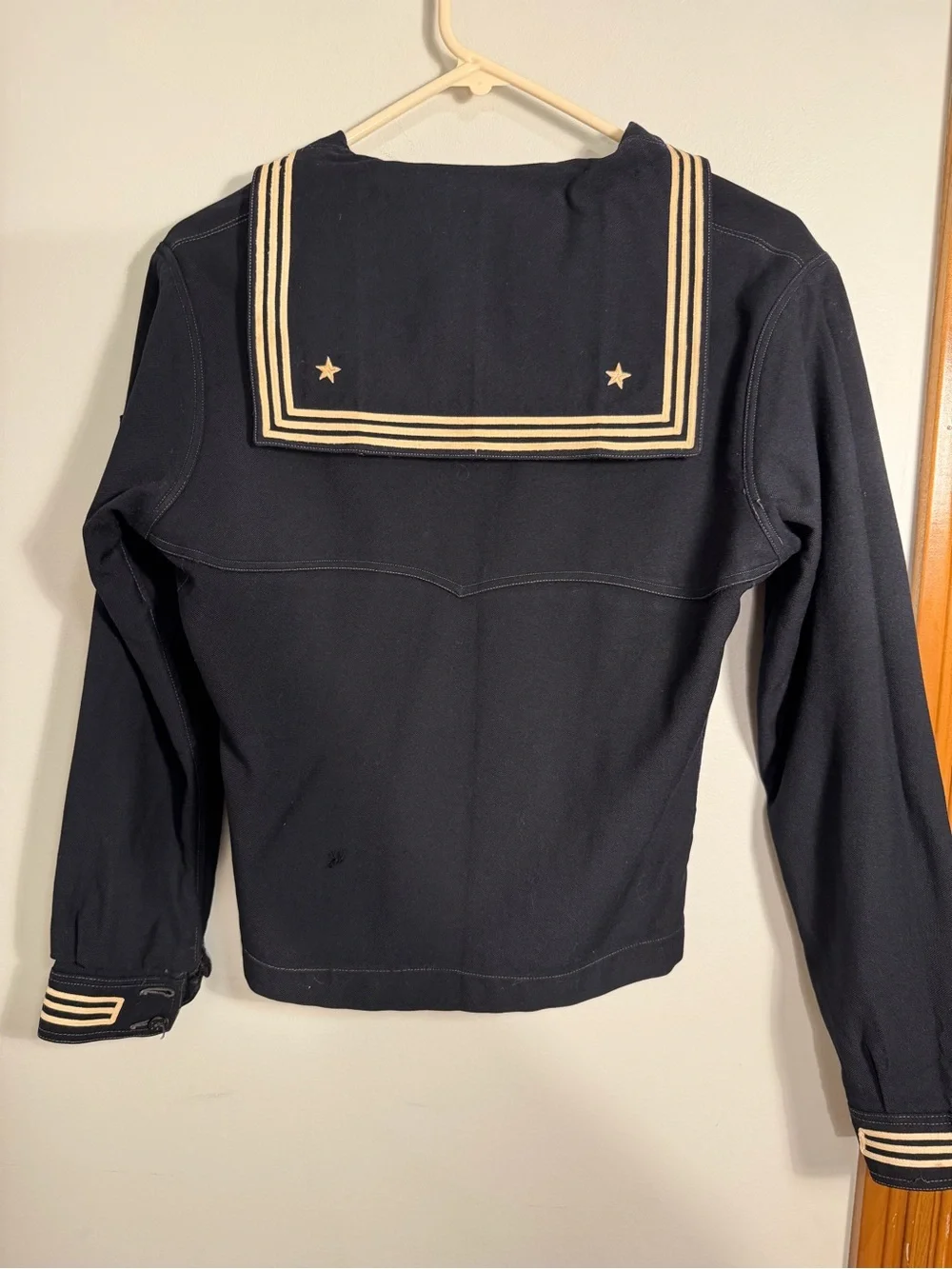 Vintage WWII US Navy Wool Jumper Crackerjack Shirt Storekeeper Petty Officer PO3